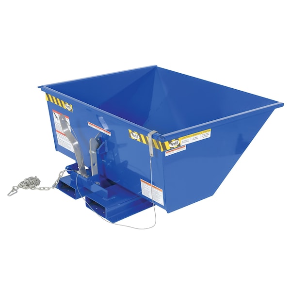 Low Profile Self Dumping Hopper, 2,000 lb. Capacity, Blue, 0.5 Cubic Yards